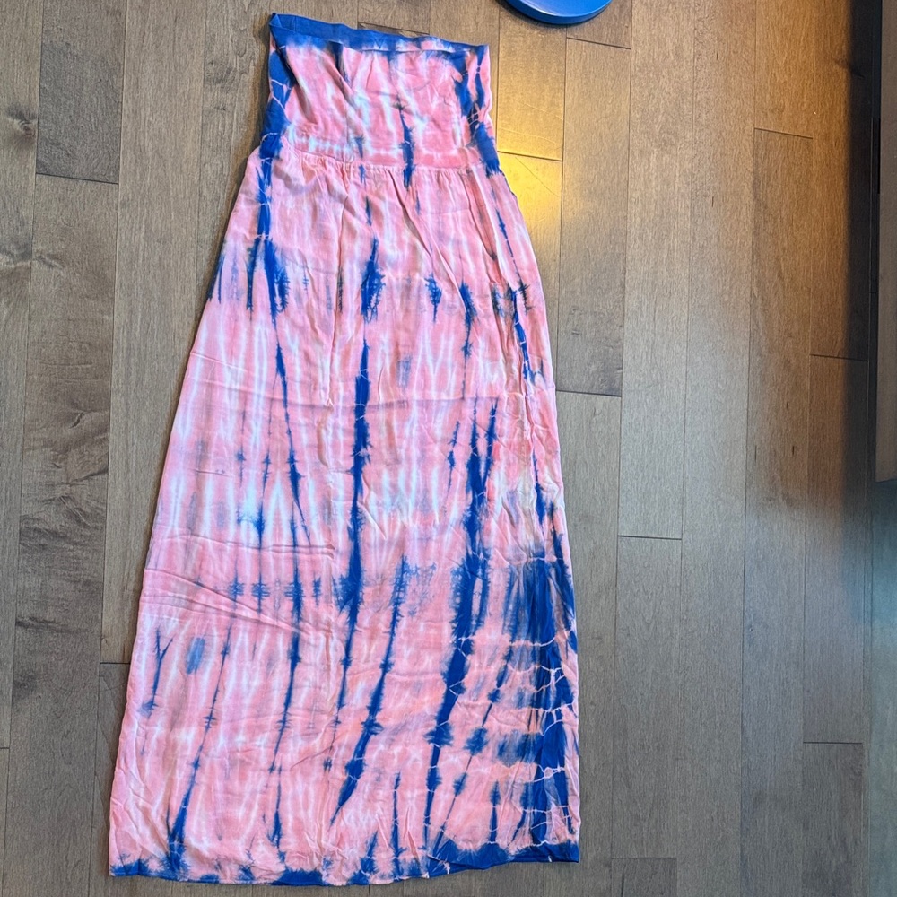 Splendid Tie-Dye Maxi Skirt - Pink and Blue